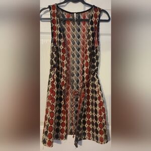 Loose Knit Geometric Patterned Sleeveless Vest Sz M